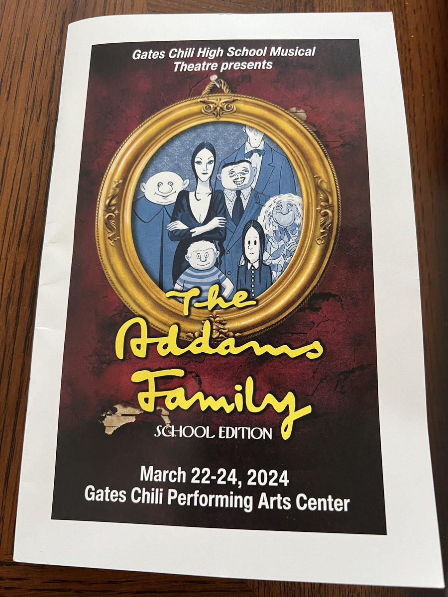 Great job to the cast and crew of The Addams Family at Gates Chili.  Great show!  Big congratulations to my guys <a href="/Jonatha68541029/">Jonathan Vance</a>, <a href="/jeremytantalo12/">jeremytantalo1</a>, and <a href="/jbg_0728/">Joseph Garcia</a>