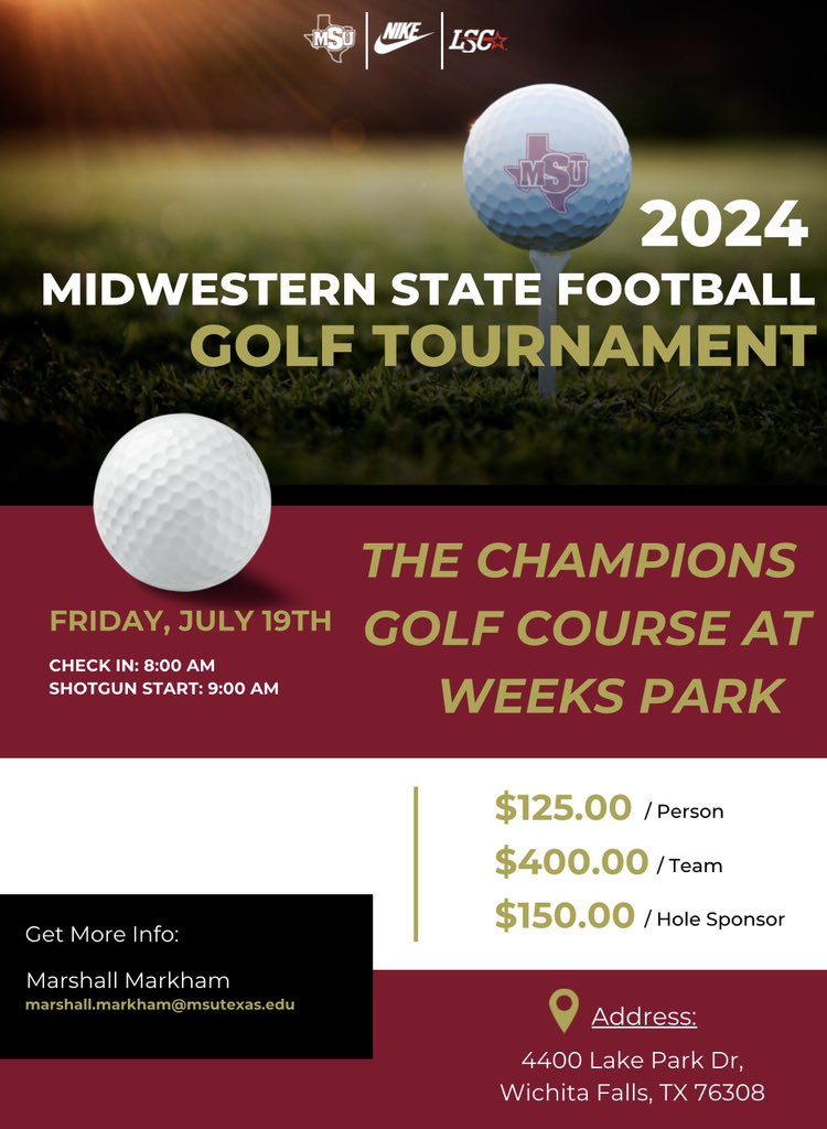 Mark your 🗓️‼️ The 2024 MSU Golf Tournament is set for Saturday, July 19th⛳️