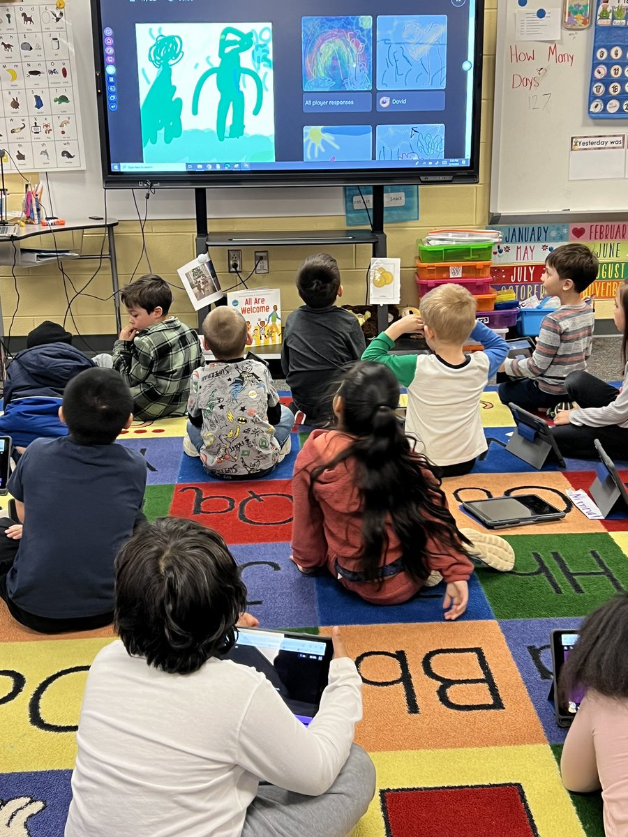 The draw feature in @quizizz is one of my favorite ways to practice oral language in Kindergarten! We drew spring pictures and shared with our friends! #k2cantoo #quizizz