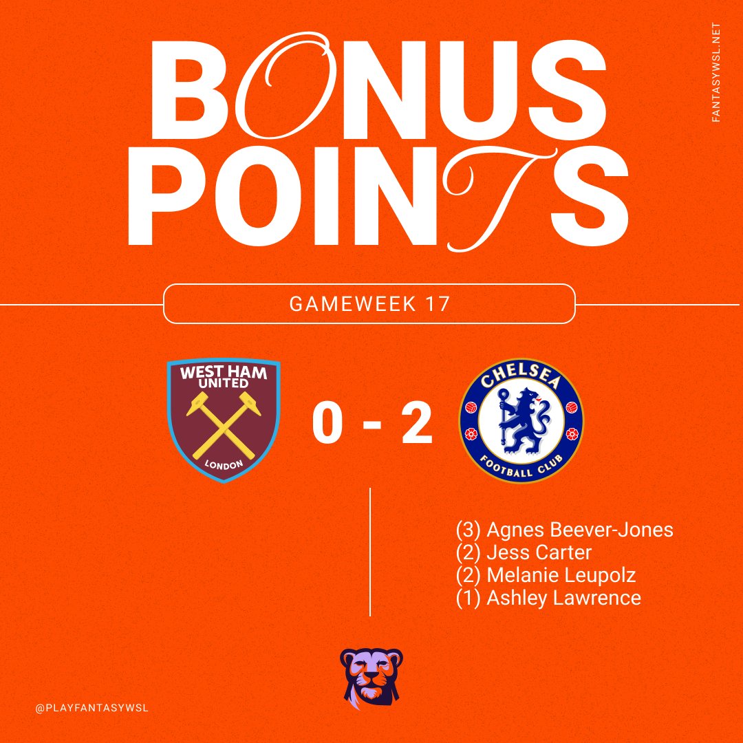 📣 Bonus points are in... #WHUCHE #FantasyWSL