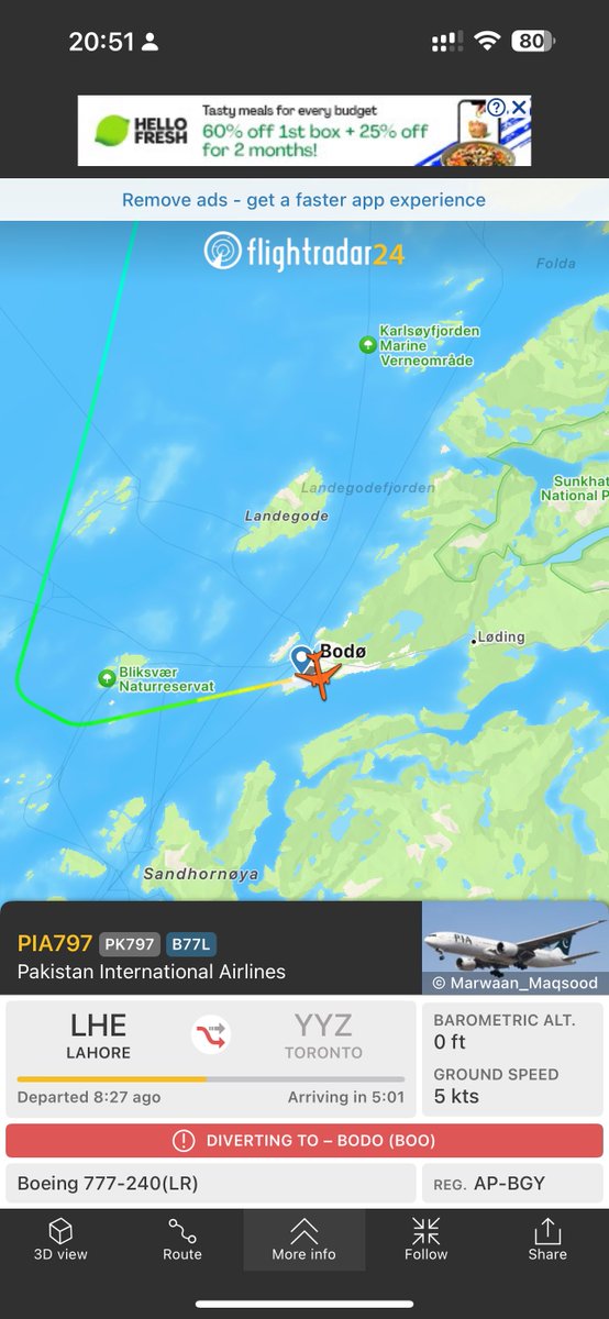 takethemike's tweet image. What’s happening here? Pakistan Airlines flight diverted to Bodo #flightradar #diversion
