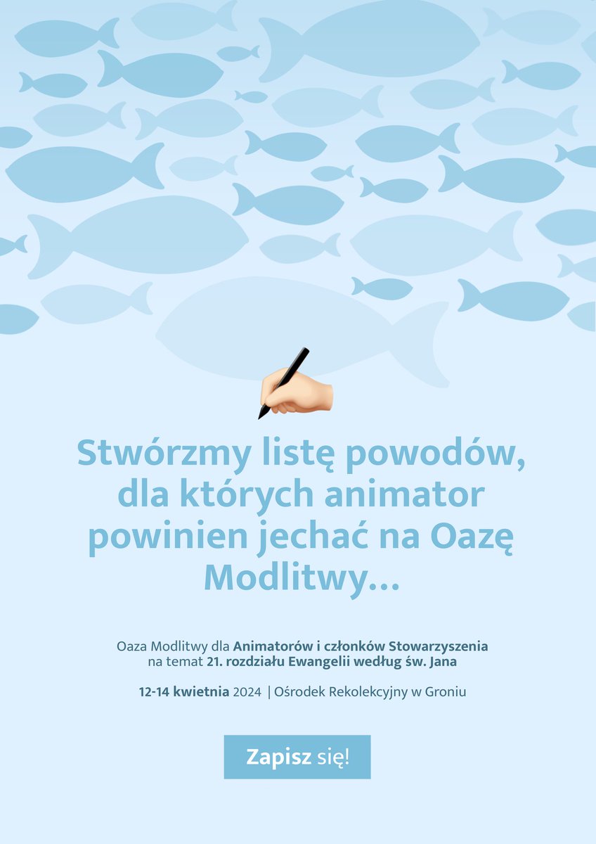OazaKrakow's tweet photo. 👉🏻 A po podanie swojego powodu w komentarzu i #oznaczenie animatorów, którzy powinni to przeczytać oraz zapisać się na #OM odsyłamy Was do naszego posta na Facebook'u o tym.

ℹ️ Link do zapisów: https://t.co/pt0ExlGUzS
—
🖌 | Kinga Bąk
#oazamodlitwy #animatorskiom https://t.co/SJ9Mg3VLd6