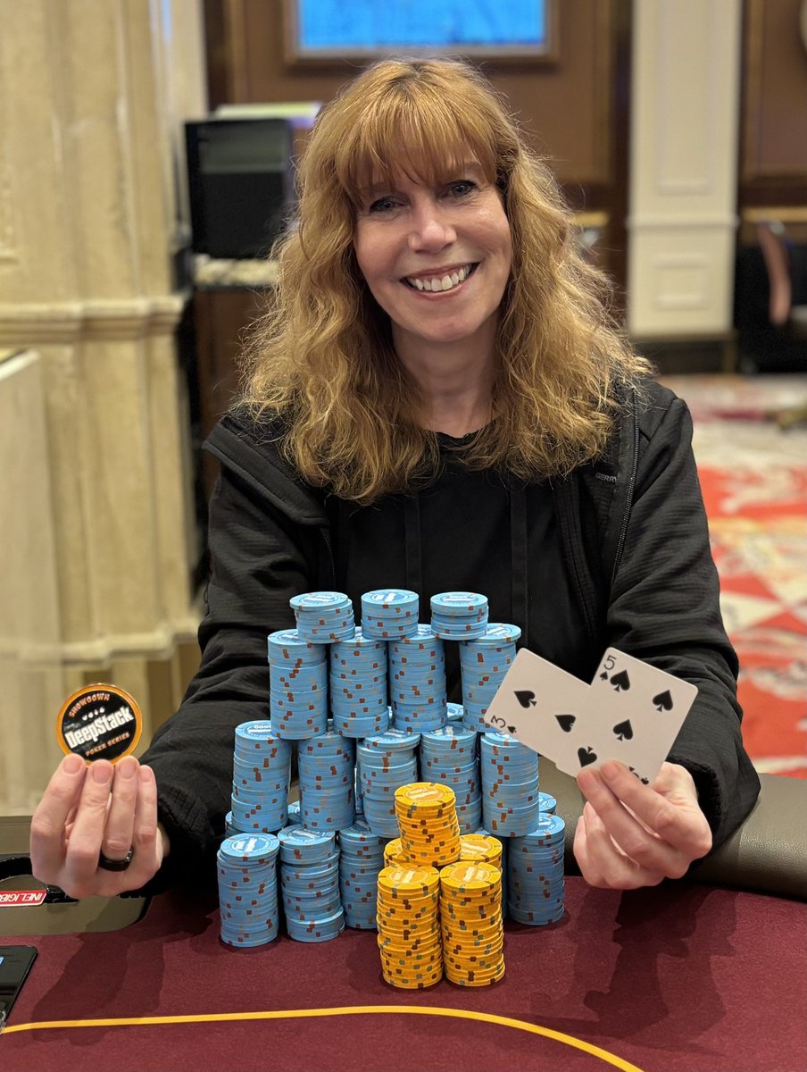 Congratulations to Louise Francoeur (@loufrancoeur) of Las Vegas, NV who was the winner via four-way chop in our DeepStack Showdown Event #50 $400 NLH EpicStack $20,000 guarantee on 3.23.24 Louise takes home the DeepStack Showdown bronze coin and $7,973