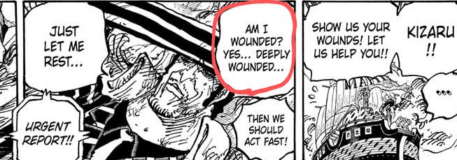 sandman_AP's tweet photo. Kizaru suggests that his wounds are more traumatic in the mind than serious physical injuries.๐ญ This is an expression often used by the Japanese. BTW, Marines call Admirals by "Kizaru-san", which shows their familiarity with their superiors.
#ONEPIECE1111 https://t.co/ktzMJ44VBS