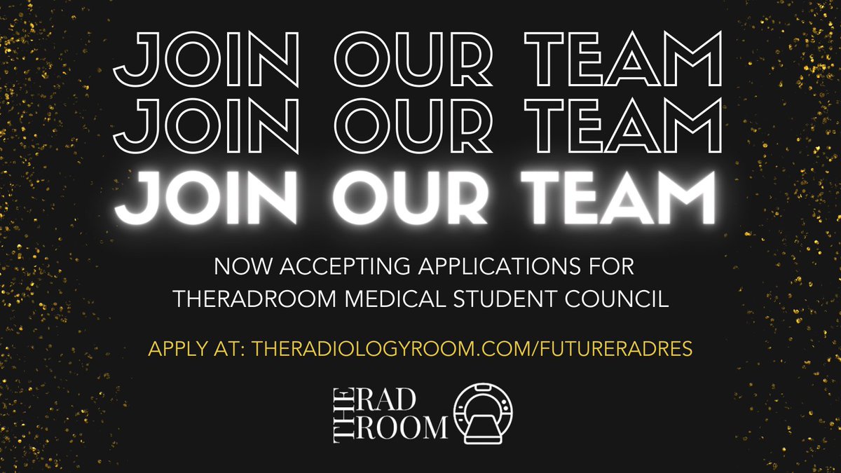🚨#FutureRadRes, applications are now OPEN for our Medical Student Council for the 2024-2025 term! We look forward to having you join our team! Visit theradiologyroom.com/futureradres for more info and to submit your application!