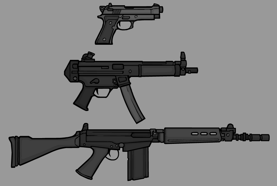 GPrismStudios's tweet image. Finished set of gun sprites from today's livestream.