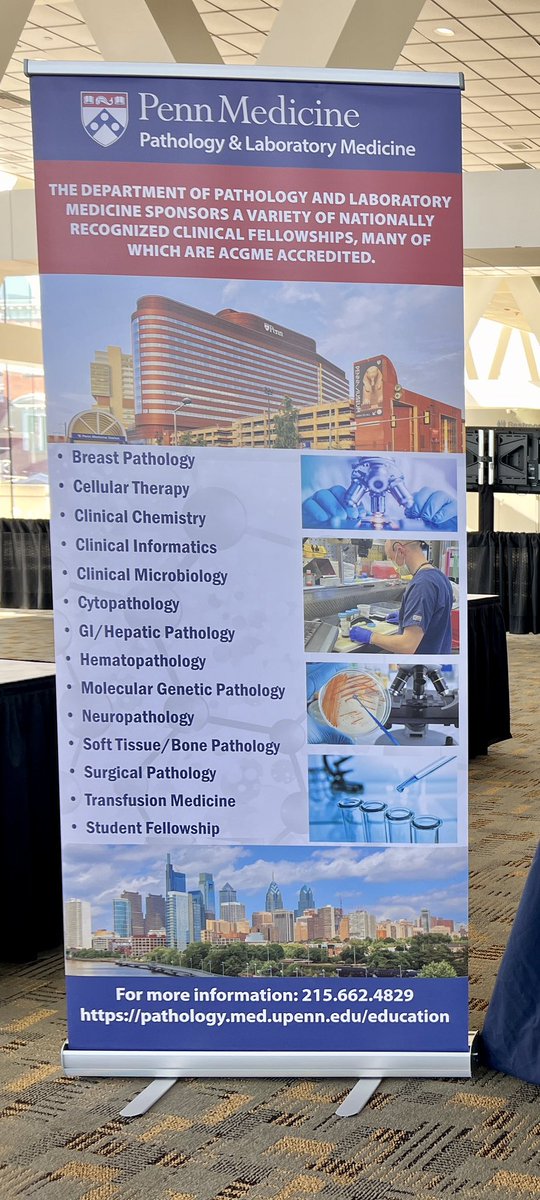 Swing by our fellowship booth and discover the awesome opportunities Penn has for pathology residents/medical students. We've got a bunch of top-notch fellowships waiting for you to explore! @PennPathLabMed @TheUSCAP #uscap2024 #fellowshipfair