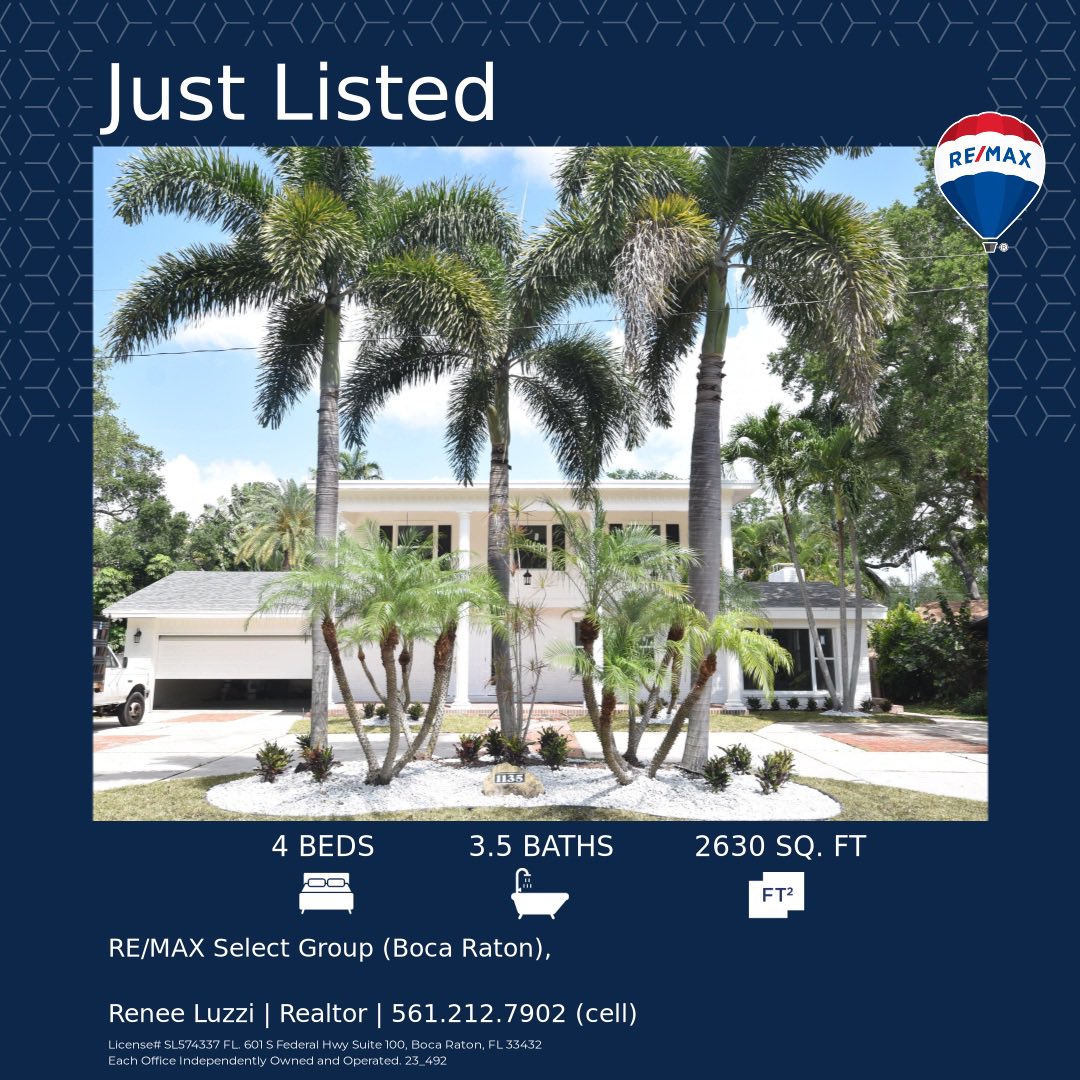 Just Listed 
4bedroom 3.5 bath 
#bocaraton #Florida 
#PalmBeachFarms