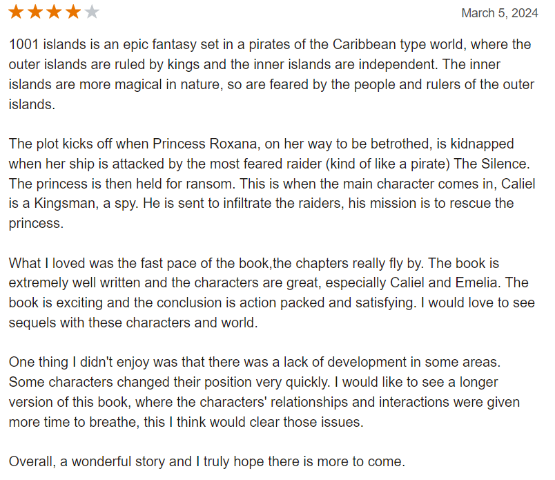 Thank you for this amazing #bookreview of 1001 Islands. Happy to report that there is more to this series - stay tuned. #fantasybooks #ktmunson