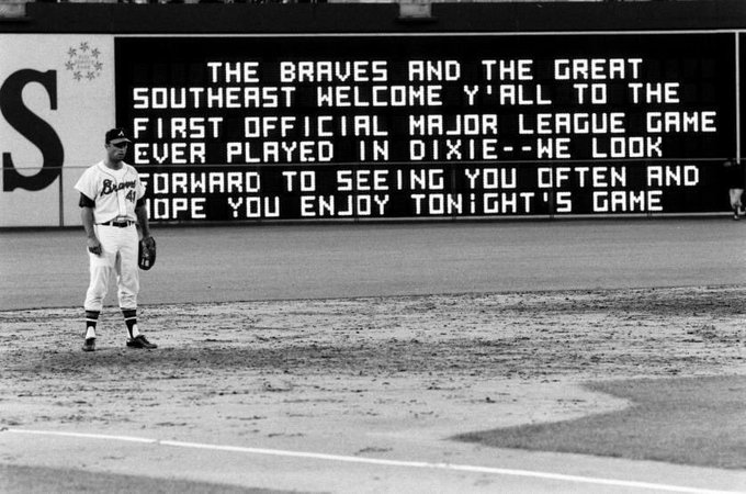 Eddie Mathews and the very first opening day for the Atlanta Braves in 1966