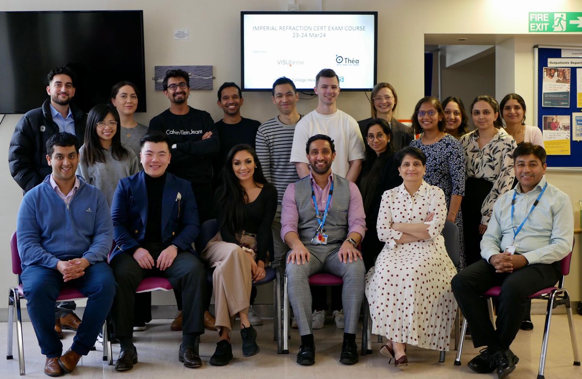 Imperial refraction cert exam course .Well attended by participants from Newcastle, Brighton ,Buckinghamshire and London . Thank you for joining and best wishes for the exam 🙏

#Western eye hospital
#FRCOphth

Please visit website for future dates

imperialrefractioncourse.com