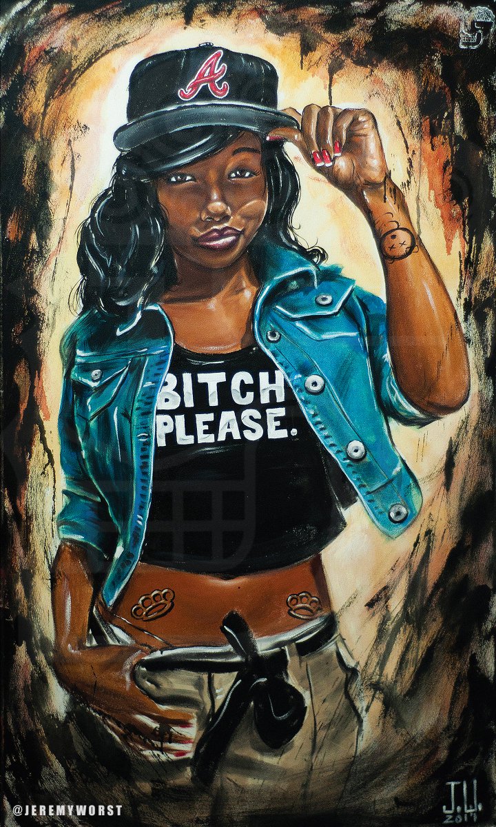 'Bitch Please' Acrylics on Canvas 48'x30' 2011 #jeremyworst #modernpinup #artoftheday #atlantabraves #atlantastyle