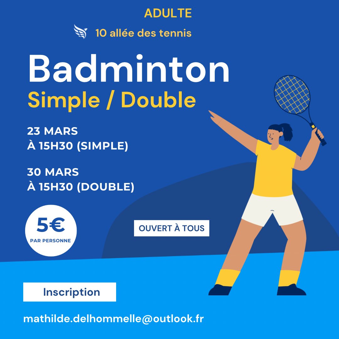 🏸 Session Double de Badminton 🏸

#paris2024 #amiensterredejeux