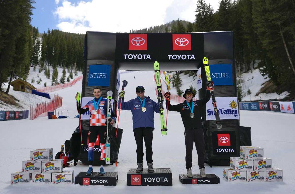 Day 5️⃣ of the Toyota U.S. Alpine Championships presented by Stifel ✅ Your 2024 men's slalom podium‼️⤵️ 🏆Luke Winters 🥈Matej Vidovic (CRO) 🥉Camden Palmquist #stifelusskiteam