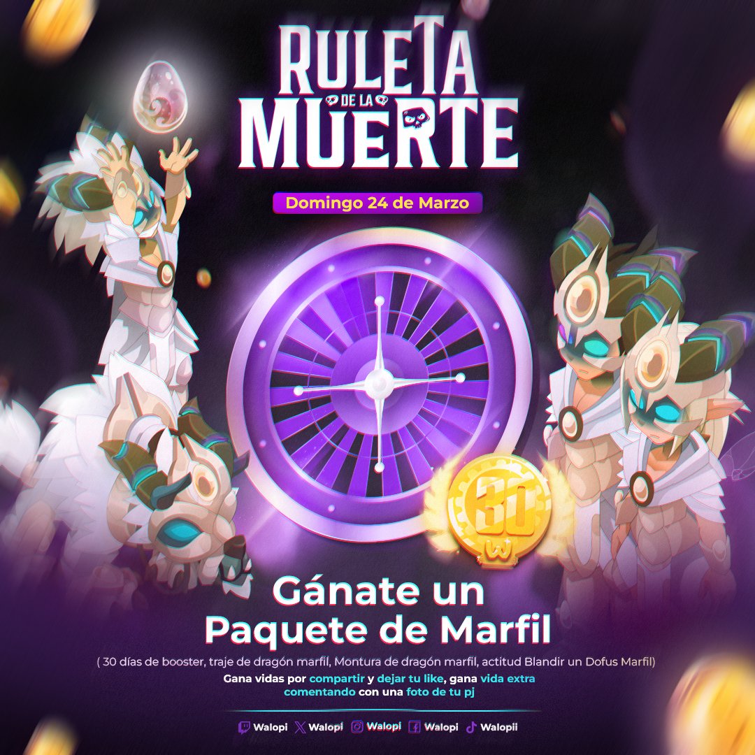Walopi's tweet photo. ES HOY ES HOY!
Pasale a participar al waloverso !!

☠Ruleta de la muerte☠
https://t.co/UylPXhJ0pa

#wakfu #wakfuman #ruletadelamuerte #waloverso #paquete #marfil #givaway #twitch #brakmar #chill @WAKFU_ES https://t.co/1ZFhKHC8pV