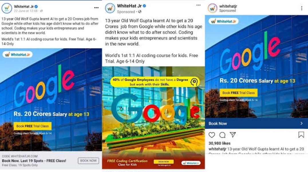 It's interesting that there is so much outrage about the recent #FIITJEE ad.
How come everyone what sleeping when #WhiteHatJr lied about #WolfGupta?