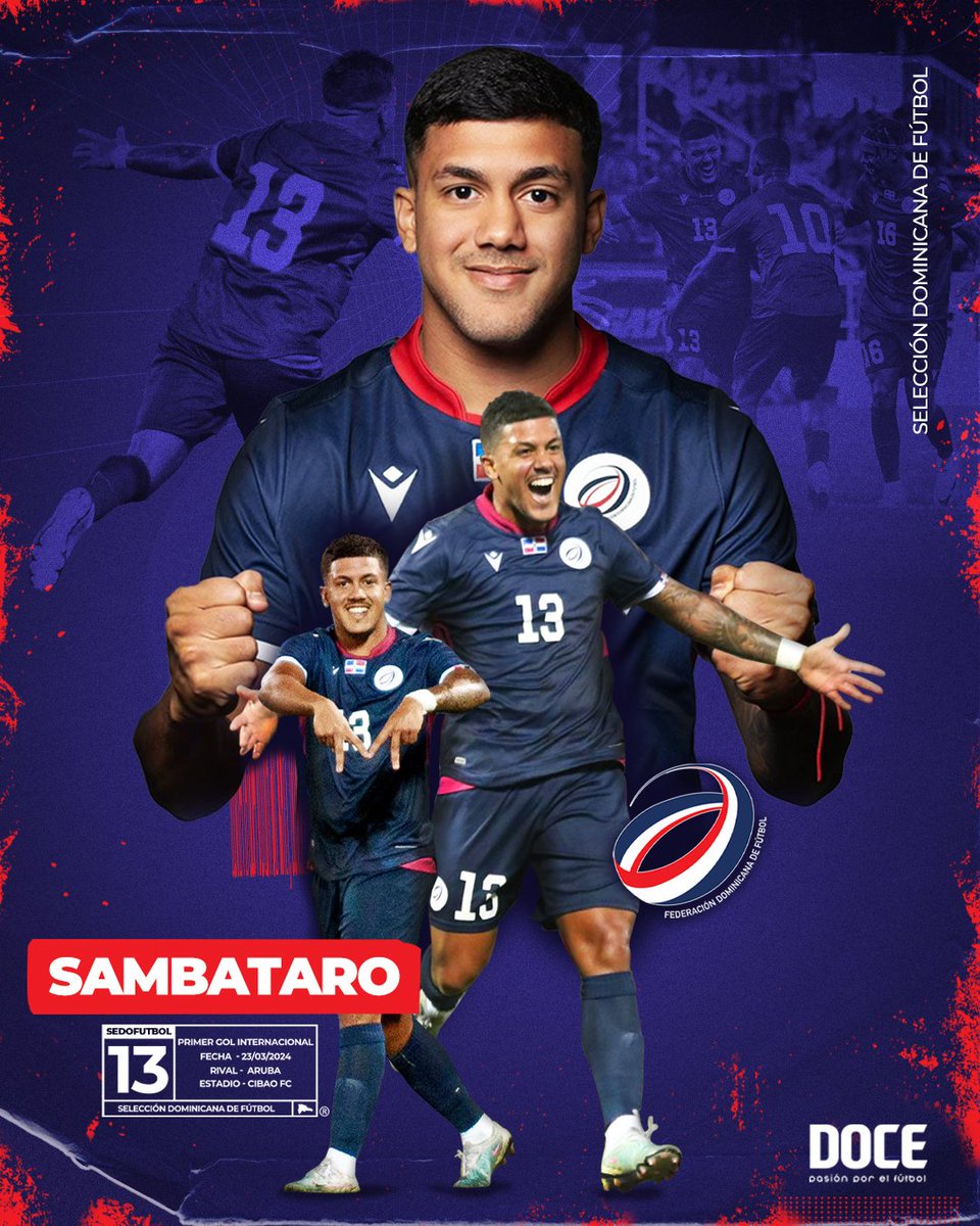 Diseñando para mi web @Doce_Pasion con motivo al primer gol anotado ayer por Sambataro con la tricolor, espero sea el primero de muchos! #DocePasion #Sedofutbol #Dominicana 💪.