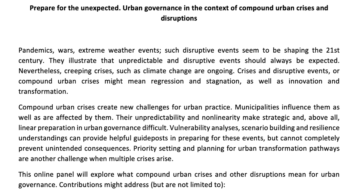 ESG_UrbanWG's tweet photo. Call for abstracts for our ESG Forum panel proposal! Please submit abstract or reach out by March 27. 
@ESG_Project @ESS_of_ISA @MartaBerbes @Marielle_Papin https://t.co/8EmkeC0qq9