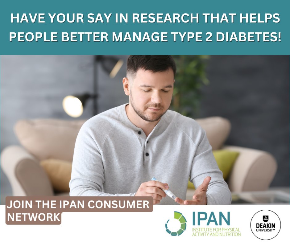 If you or someone you know has type 2 diabetes, your experiences are valuable. Share insights, work with researchers, and shape the way we examine and manage the condition. Find out how to join here: bit.ly/3sgKIOs @deakinresearch