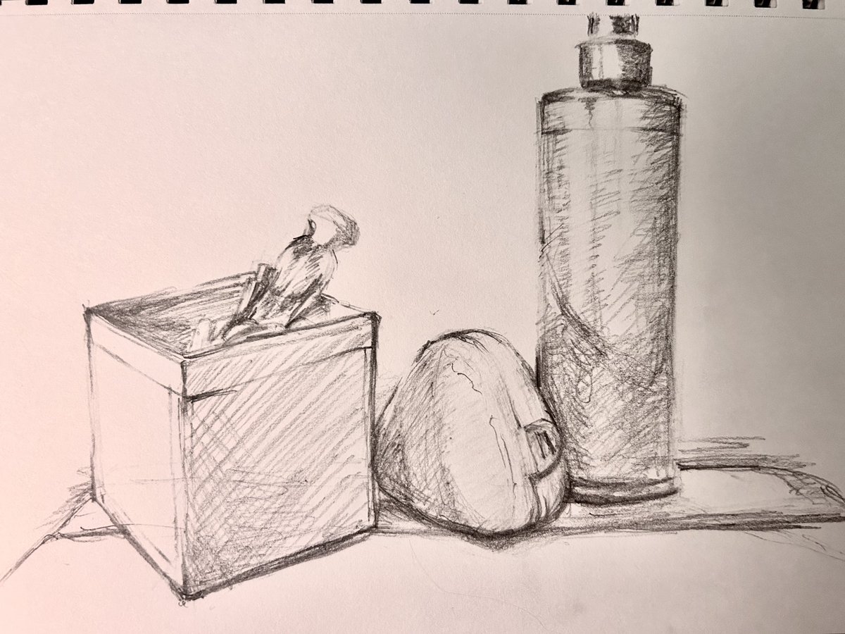 Im taking a drawing course for the first time in forever and I did a still life! I kinda miss this kind of drawing... 