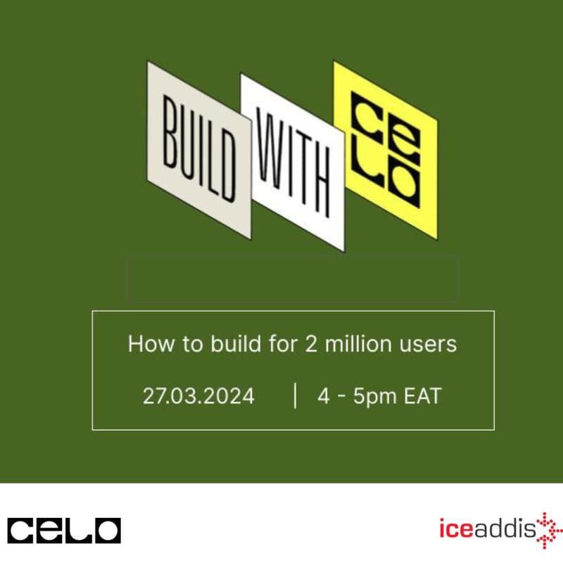 web3hubet's tweet photo. Join Lena, DevRel at Celo Foundation, next Wednesday, March 27th and learn how to build for MiniPay on Celo.

Register: https://t.co/VJ5LhhQLBH
@iceaddis #blockchain #Fintech https://t.co/0DpLJN6DGZ