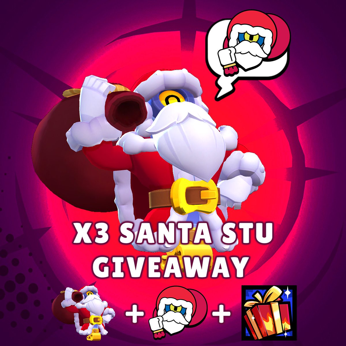 TahaDemirhanVX's tweet photo. X3 Santa Stu Giveaway 🌙 
✅╎Follow @TahaDemirhanVX
🔄╎Like + RT
🎁╎Giveaway End March 29 Good Luck!
#SupercellPartner  #BrawlStars https://t.co/BJ9W3vauRi