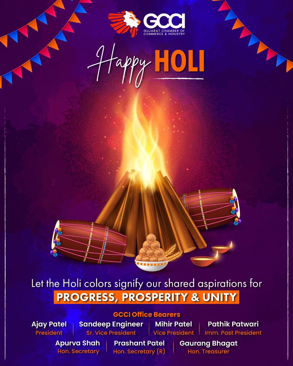 Dipping into the vibrant palette of Holi, we paint our hopes for progress, prosperity, and unity. Let's celebrate the colors of togetherness!