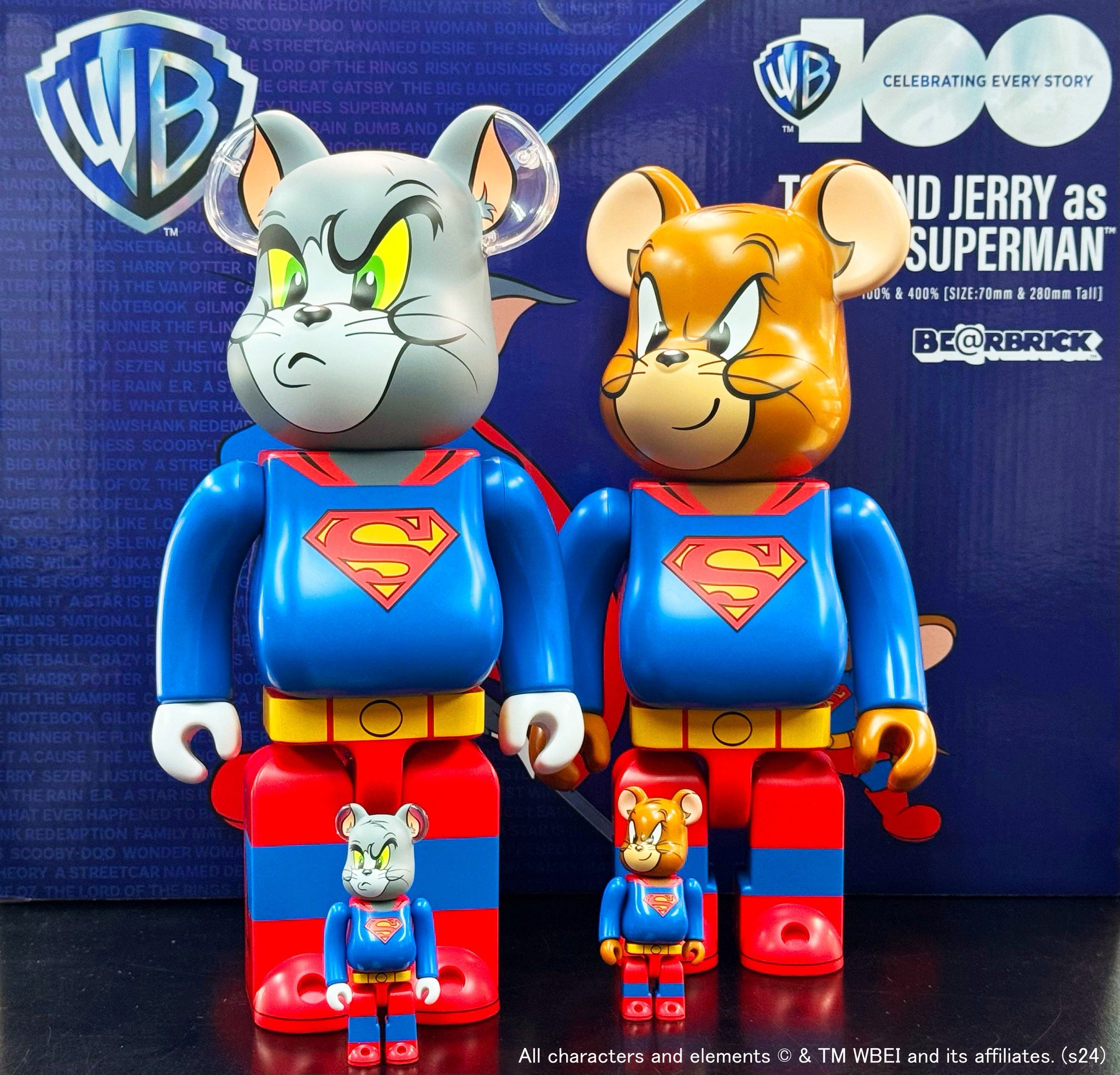 メディコムBE@RBRICKベアブリックトム&amp;ジェリースーパーマン100%400 MEDICOM TOY - BE@RBRICK TOM and JERRY as SUPERMAN 100％ & 400％
