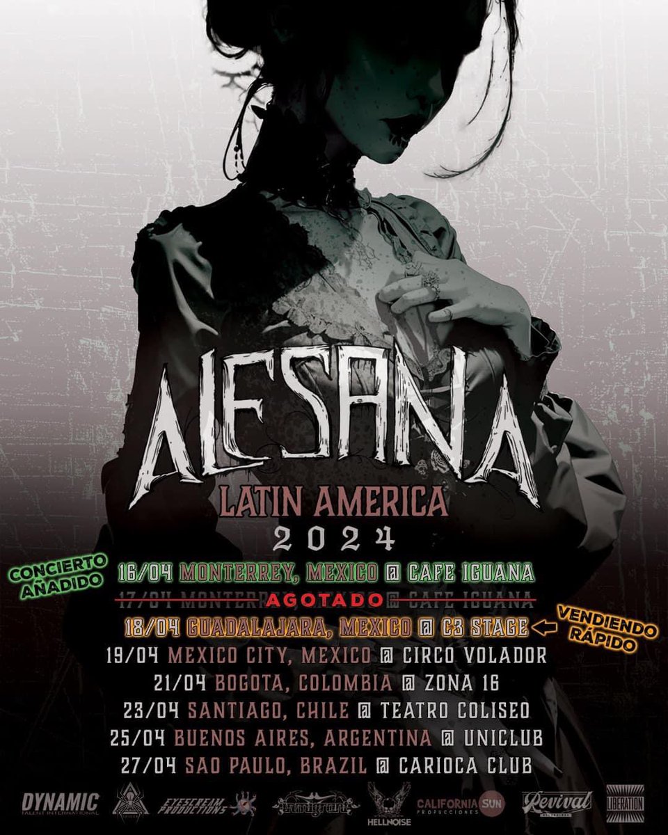 Less than a month until @Alesana kicks off their tour, Latin America! Have you gotten your tickets yet?! 🤘🏼