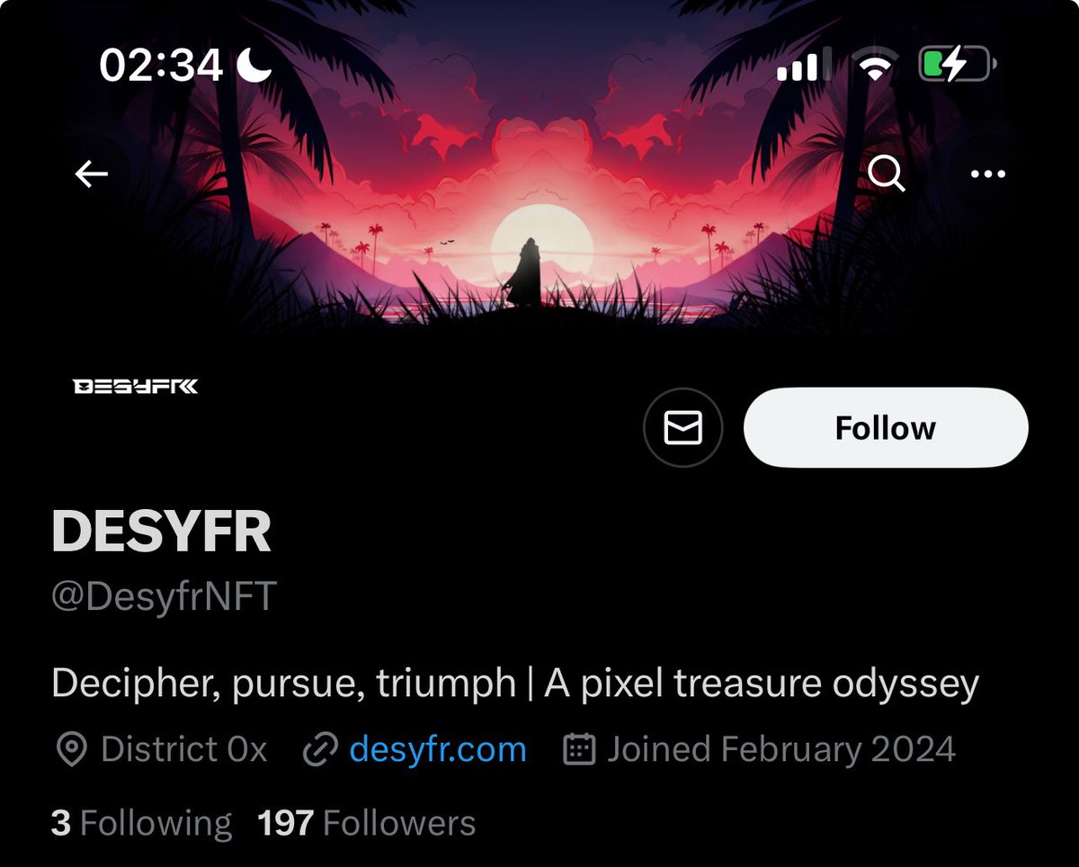 Early Alpha 🔔 Project: @DesyfrNFT by @0xSlayer_ Followers: 197 Let’s see how much they’ll grow after this tweet, let me know if you follow them ⬇️