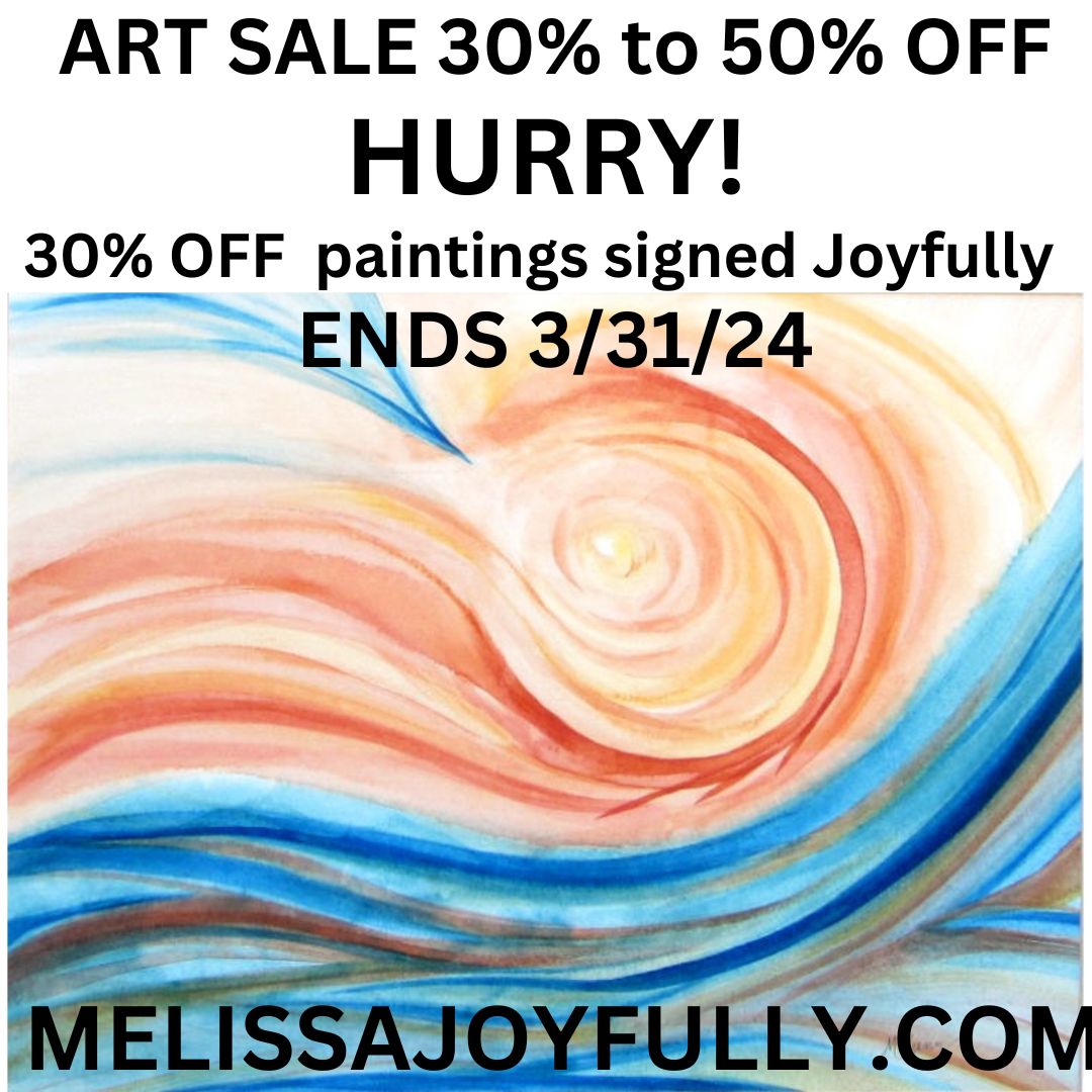 MelissaJoyfully's tweet photo. 34 ORIGINAL PAINTINGS TO CHOOSE FROM
ART SALE 30% - 50% OFF
Hurry! 30% OFF paintings signed Joyfully
ENDS Easter Sunday 3/31/24
SEE: https://t.co/K7LBH2DFjV
#LovePEACE on Earth &amp; #Creativity for ALL! #WWLD #WhatWouldLoveDo
#ArtistOnTwitter #Paintings #Boise #Artlist https://t.co/Hr93rhaGdA
