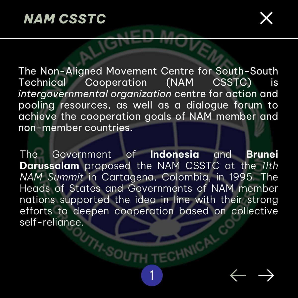 NAMCentre's tweet photo. NAM CSSTC stands as a beacon of collaboration &amp; cooperation among developing nations. This institution serves as a gathering ground, uniting resources and fostering dialogue for a common goal shared by its member states.

#NAMCSSTC #NonAlignedMovement #GlobalSouth #Collaboration https://t.co/VxXEwV0N6N