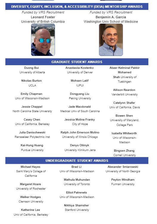 Huge congratulations to all #ASMS2024 awardees! Special congrats to our own postdoc @Shuling51991541 for receiving the postdoc development award and our undergraduate student Elliot Patrenets for receiving the undergraduate award!