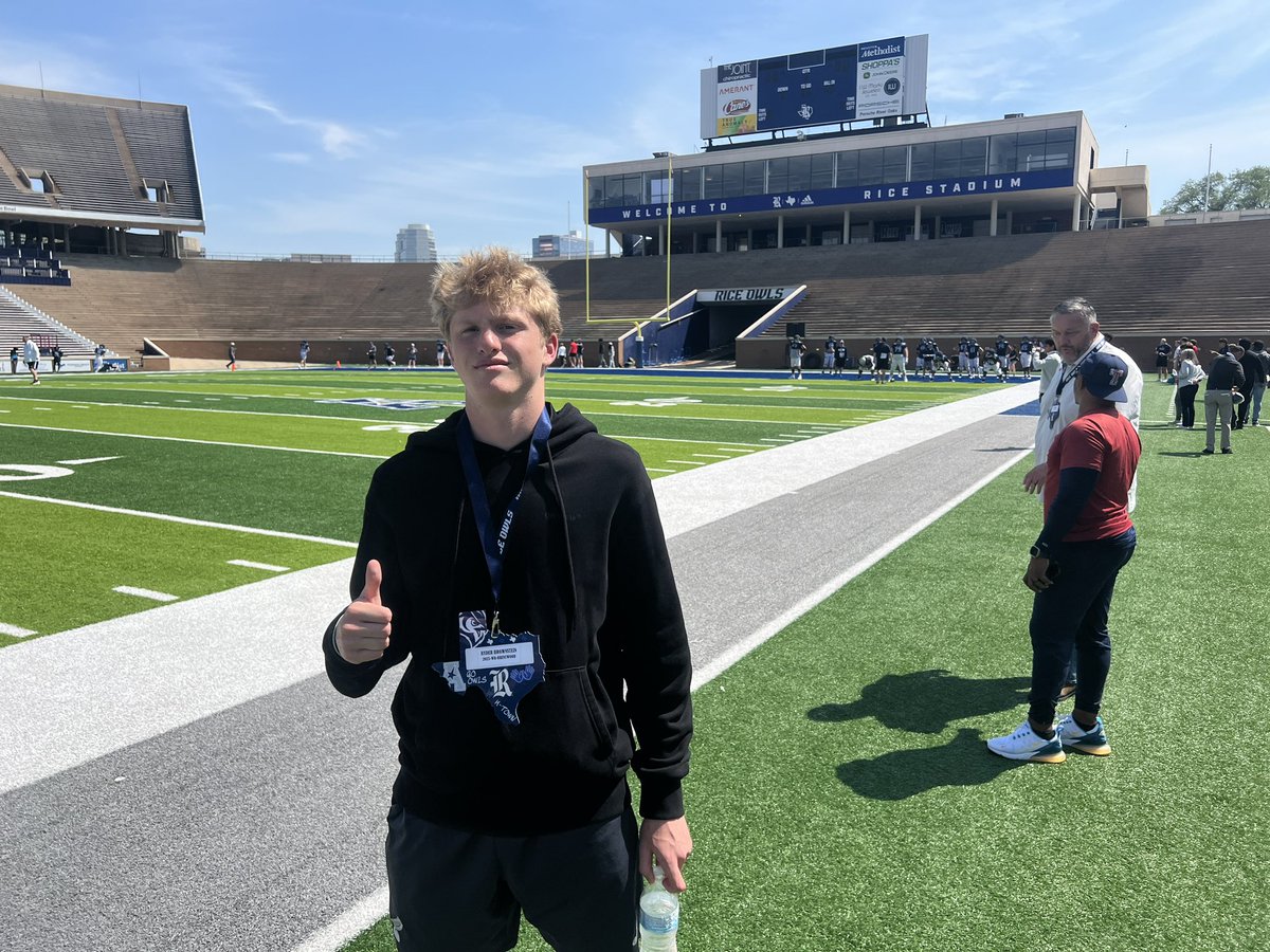 Ryder Brownstein (@ryderbrownstein) on Twitter photo A great day at <a href="/RiceFootball/">Rice Football</a> Junior day. Thank you <a href="/bkwr_rice/">Bobby Kennedy</a> for an outstanding experience. A great day at <a href="/RiceFootball/">Rice Football</a> Junior day. Thank you <a href="/bkwr_rice/">Bobby Kennedy</a> for an outstanding experience.