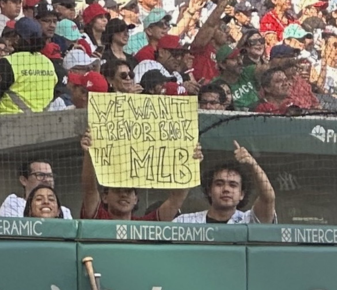 Bauer goes three innings of scoreless ball against the #Yankees – Mexico’s Diablos Rojas hold a 4-0 lead through seven over New York, aided by three hits including a longball by Robinson Cano. The fans have spoken.