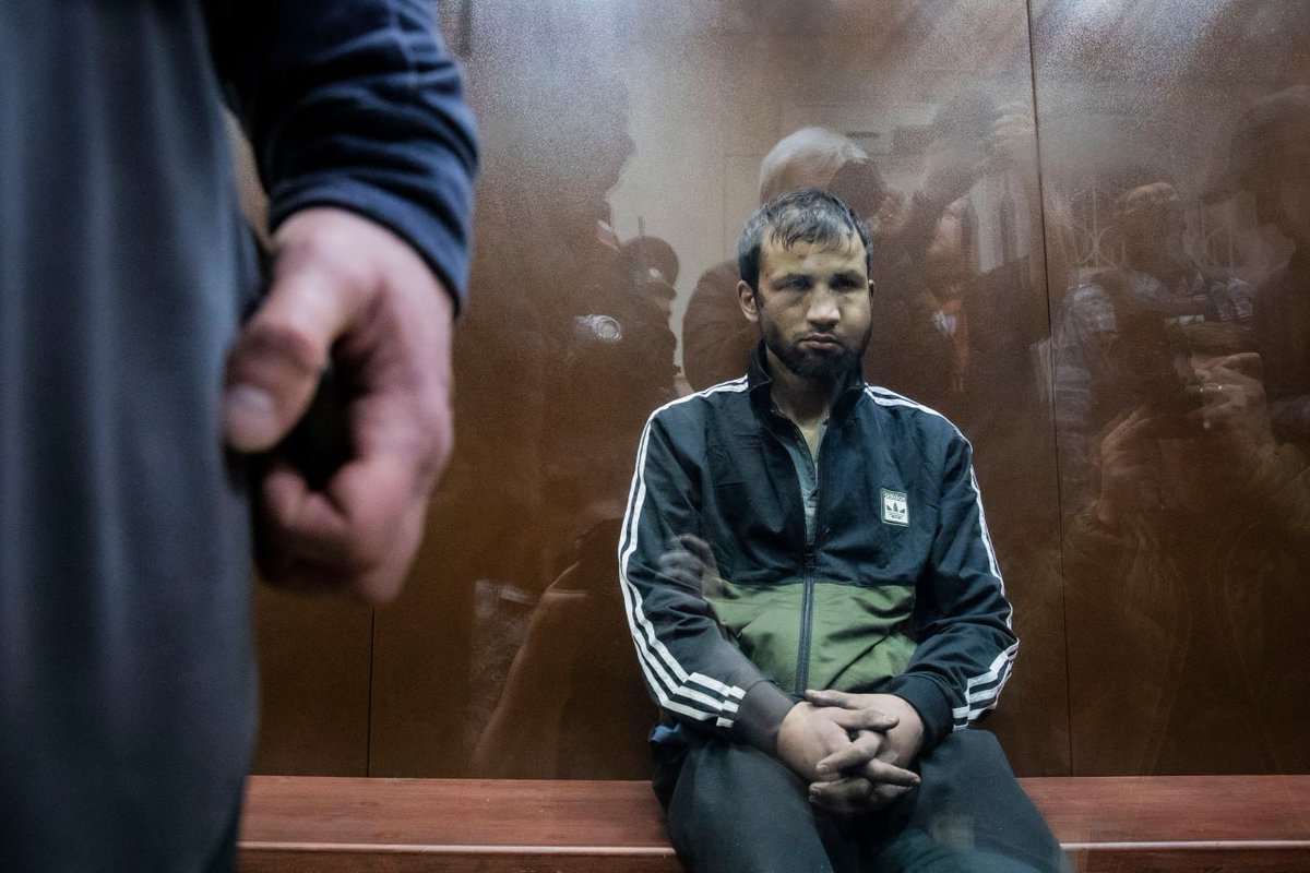 Our photographer had a camera malfunction midway through the third hearing, for Shamsudin Fariduni. She was able to retrieve one more shot that shows the lead suspect’s face

Photo: Alexandra Astakhova / Mediazona