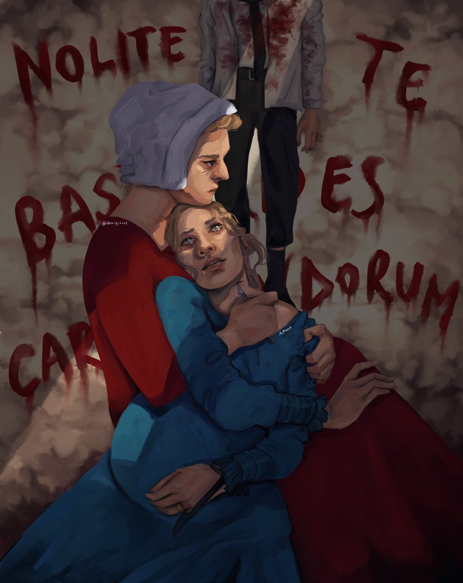 cw: blood

nolite te bastardes carborundom (don't let the bastards grind you down)

#TheHandmaidsTale #art