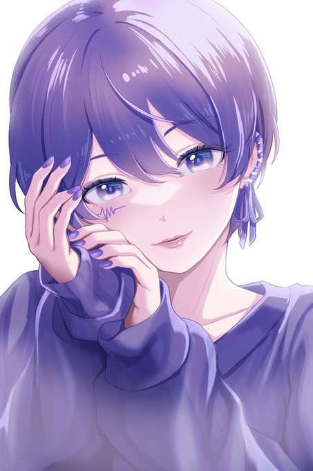 「紫 ショートヘア」のTwitter画像/イラスト(新着)