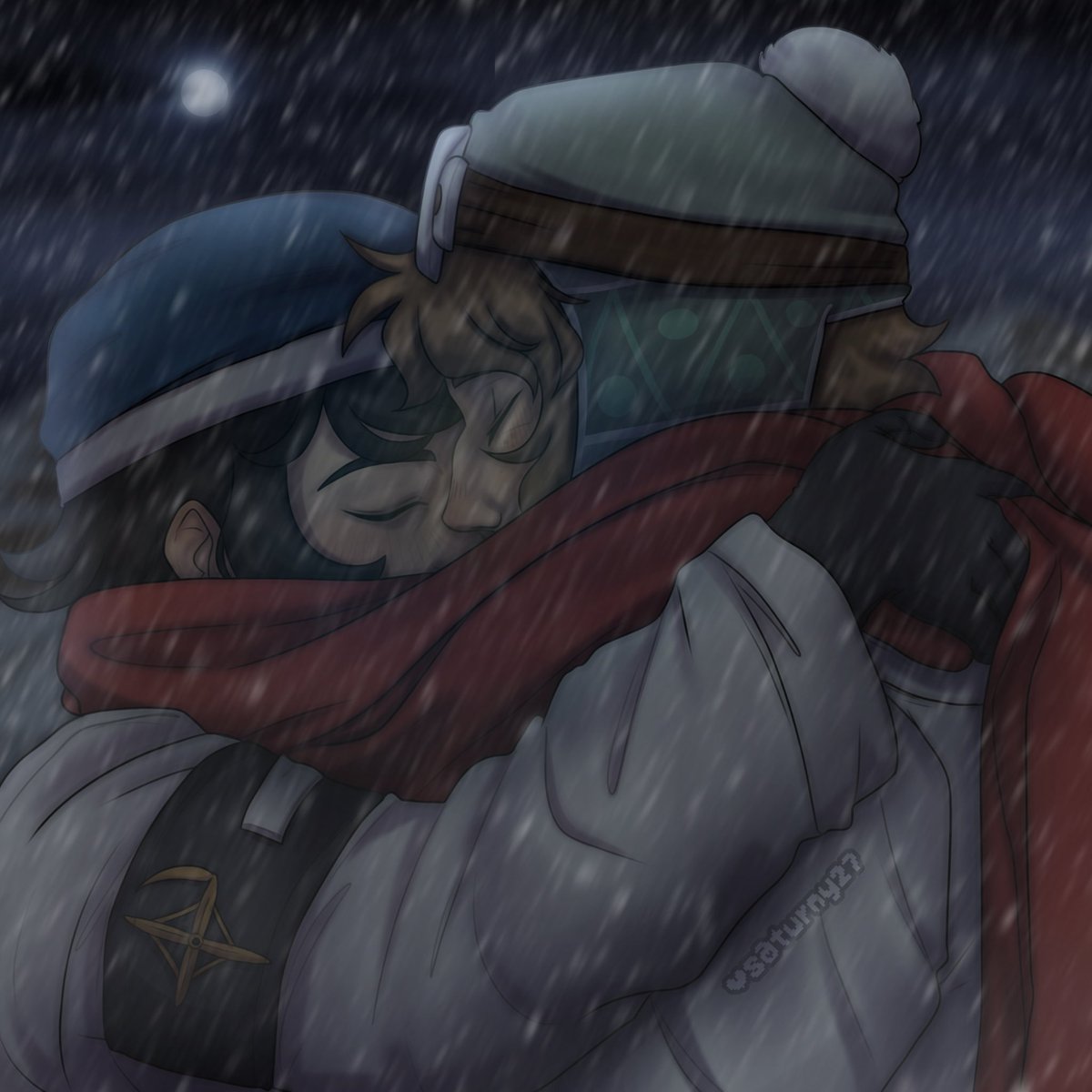 saturny27's tweet photo. I think we can share my scarf, if that’s okay with you.

#pizzadoc #jeffito #opq #oshippparanormal https://t.co/bMbJlNs4eJ