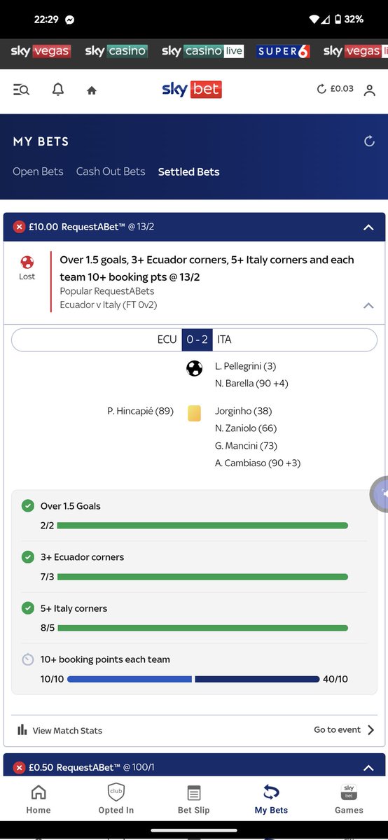 PeteAllison's tweet photo. @SkyBet how can this be settled as a lost bet when all legs came in as per the photo below https://t.co/54zfucpo4w