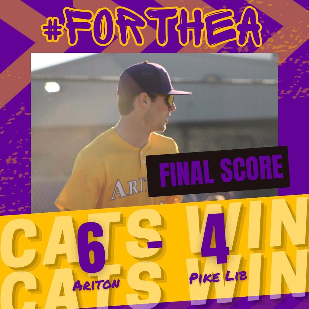 CATS WIN!!! The Cats pick up the win today over the Pike Lib Patriots!!! The Cats will be back in action next week as they will head to Gulf Shores for the Spring Break Tournament!! #ForTheA #HardWorkPaysOff
