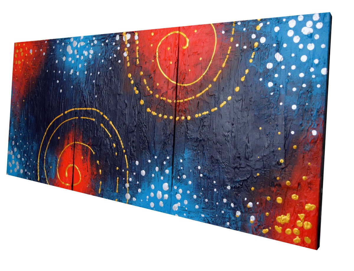 Cosmic Symphony painting 90 x 40 cm tuppu.net/623538d3 #original #painting #LatestPaintings