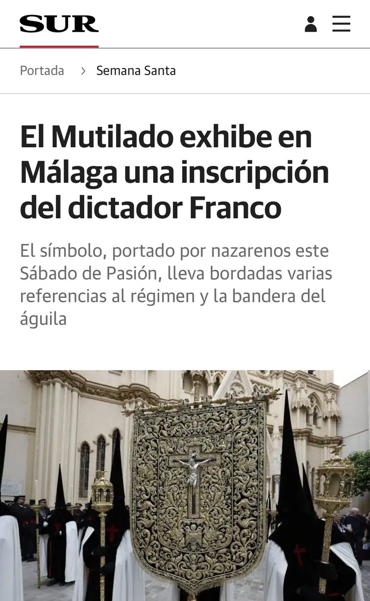 Un indigente intelectual se atreve a vomitar esto en <a href="/DiarioSUR/">SUR. El periódico de Málaga</a>. Si el titular es insidioso, la entradilla es una muestra de ignorancia supina. #malaga #CofradiasMLG