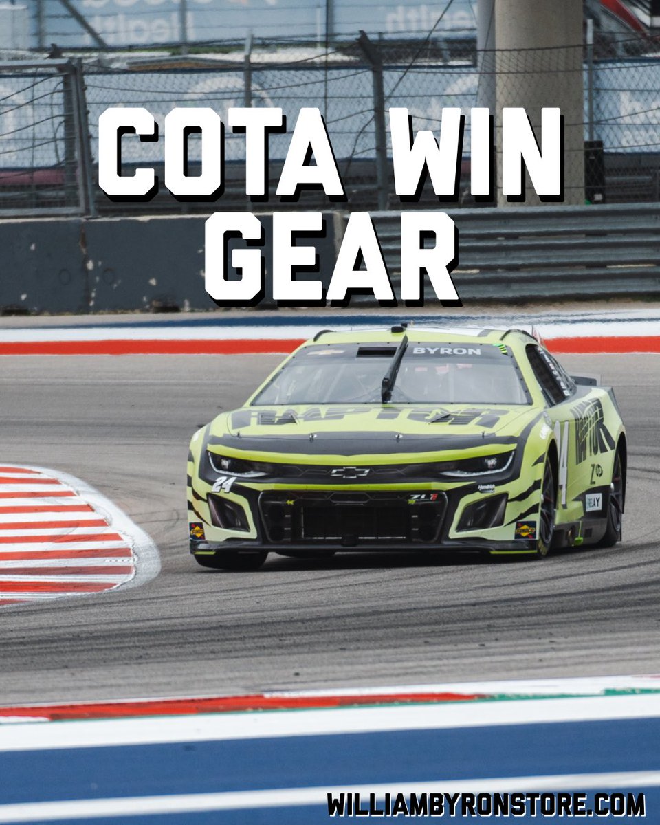 🏁 🏁 COTA WIN GEAR IS LIVE 🍾➡️ williambyronstore.com/collections/co… #WB | #WilliamByron | #NASCAR | #Raptor | #COTA | #CircuitoftheAmericas | #Win