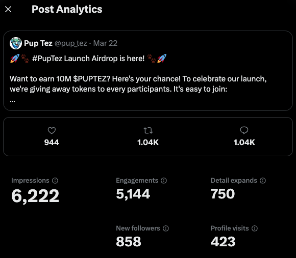 🚨 #PupTez Launch Airdrop Update 🚨

We've noticed around 1000 bots trying to sneak into our launch airdrop - proof that botting isn't just a big chain problem; it exists on #Tezos too. 

We are sorry to any user who was tagged by them! 🙏💚