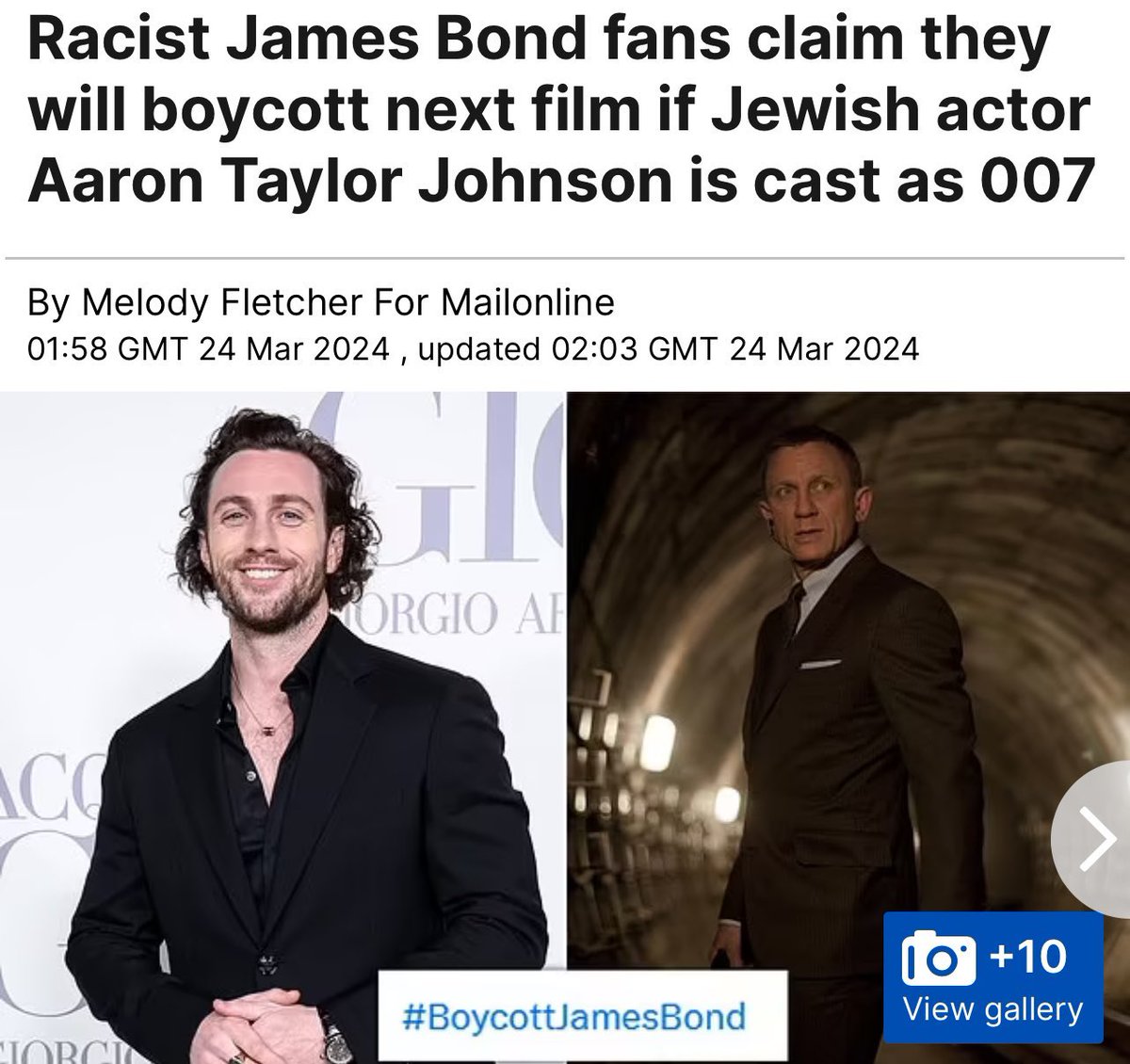 joods's tweet image. Oproep tot boycot van de nieuwe James Bond-film.

Omdat de nieuwe 007-acteur Joods is.