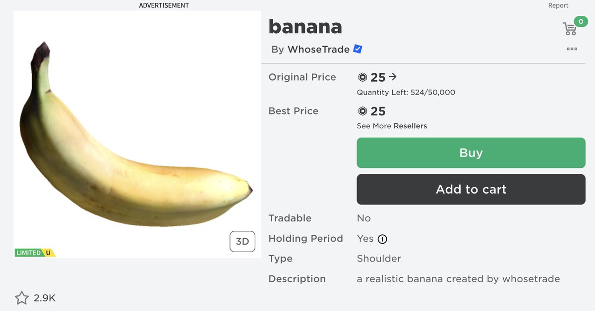 the 50,000 stock limited banana is projected to sell out today — might be your last chance to cop some the banana series continues…