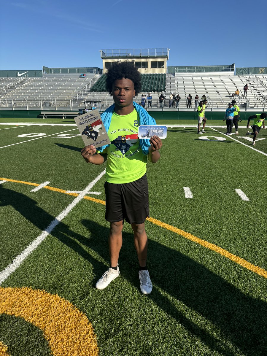 Crestwood Knights Football (@cwoodfootball96) on Twitter photo We were well represented today at The Carolina Coaches Combine. Great job by both players and Coaches.
Also a special Congrats to Sophomore RB <a href="/lidame24/">Ladamien Belton</a> , who broke The Combine record with a 4.13 Pro Shuttle time 📈. #ShieldsUp #TheKnightWay 🛡️⚔️ We were well represented today at The Carolina Coaches Combine. Great job by both players and Coaches.
Also a special Congrats to Sophomore RB <a href="/lidame24/">Ladamien Belton</a> , who broke The Combine record with a 4.13 Pro Shuttle time 📈. #ShieldsUp #TheKnightWay 🛡️⚔️
