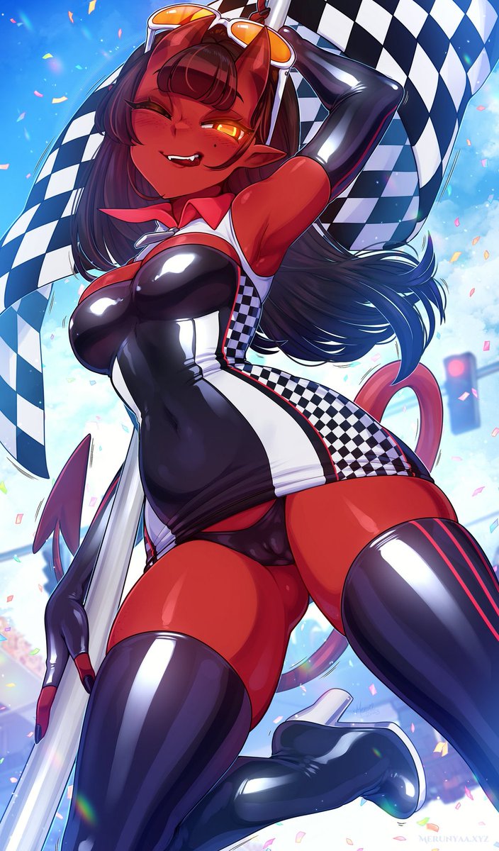 Racing girls outfit used to be quite popular, so she gave it a shot! Opinions?