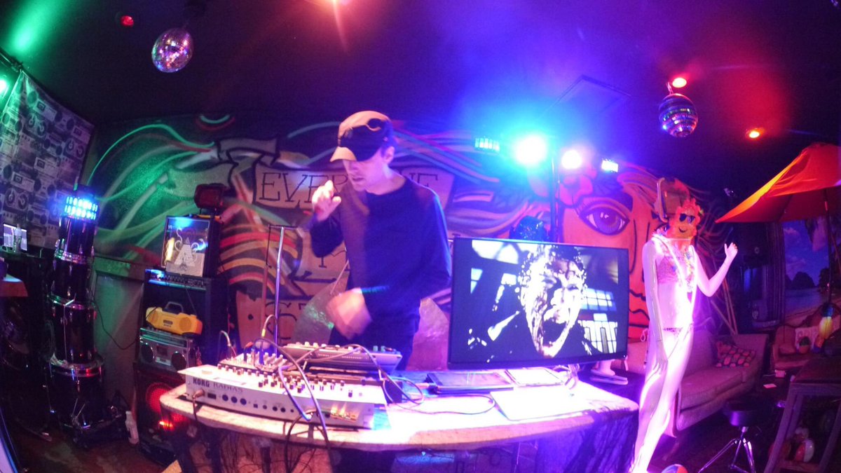 A couple photos from a show last year at Katts Westside Stories with Get Off the Stage. Have really enjoyed this setup for the live shows #industrialmusic #ebm